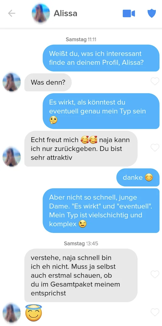 Tinder erste Nachricht